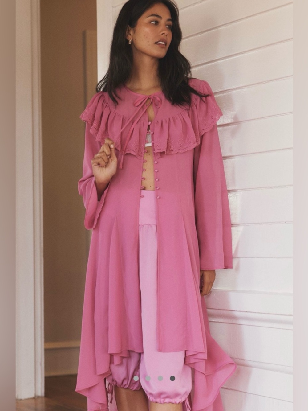 Lyrebird ruffle chiffon cape